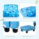 image 3 of HOMCOM Kids Armchair Children Mini Sofa Wood Frame w/ Footrest Cute Cloud Star Blue