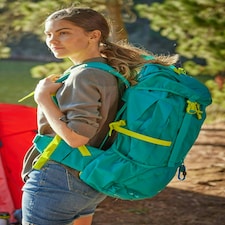 Mountain Warehouse Venture Rucksack Ripstop Zipped Security Pockets Hiking Bag Green
