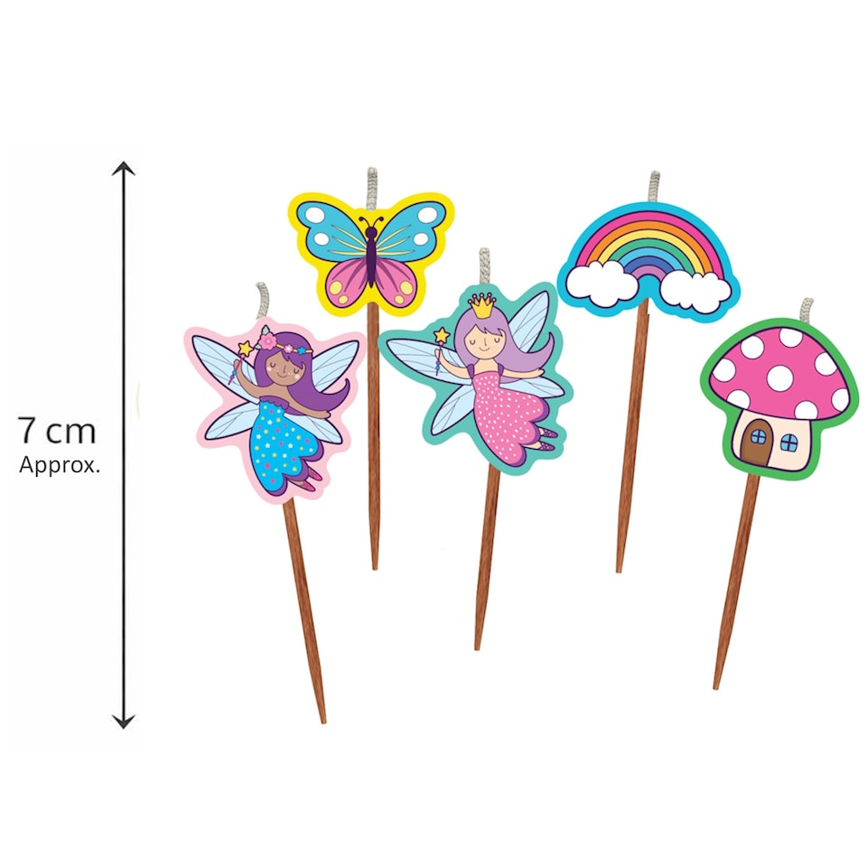 image 1 of Novelty Birthday Cake Candle Set - Fairy Land