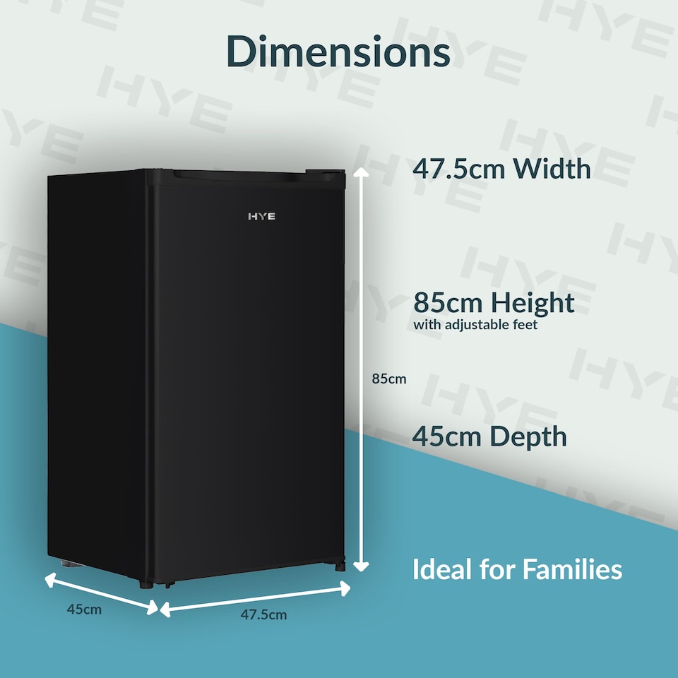 image 1 of HYE Under Counter Freezer 60 Litre Freestanding 48cm Reversible Door - Black - RF01UCFR60B01