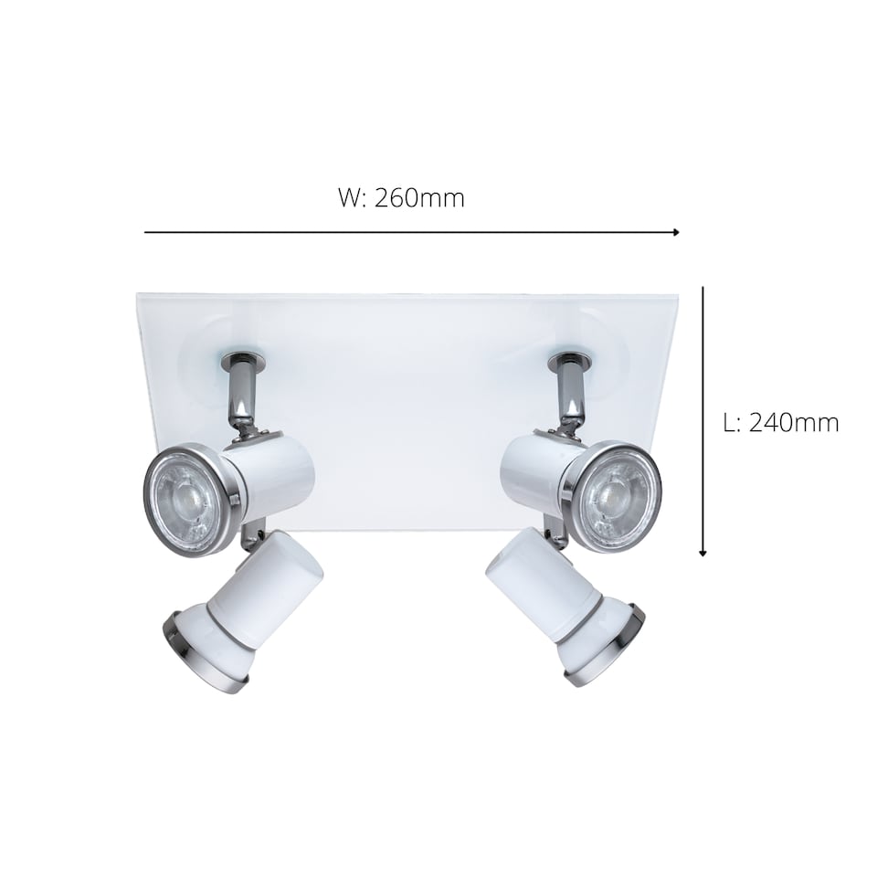 image 1 of EGLO Tamara 1 LED Steel White LED Bathroom 4-Light Spotlight
