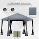 image 3 of Outsunny 3.2m Pop Up Gazebo Hexagonal Canopy Shelter Outdoor with Sidewalls