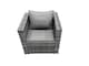image 5 of Fimous Rattan Garden Furniture Dining Set 9-seater Patio Coffee Table Sofa Set with 2 Side Tables 2 Small Stools Dark Grey Mixed