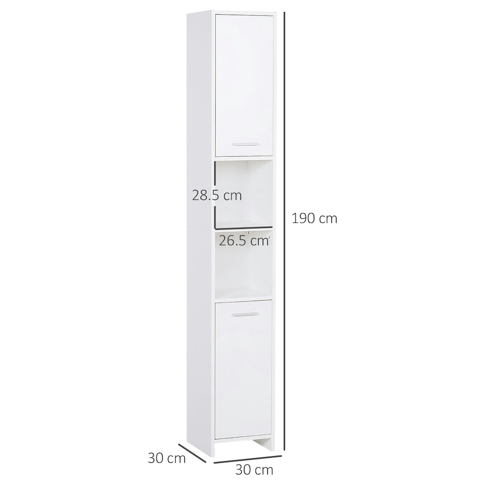 image 1 of HOMCOM Storage Cabinet For Bathroom Bedroom Freestanding w/Door Cupboard&Shelves