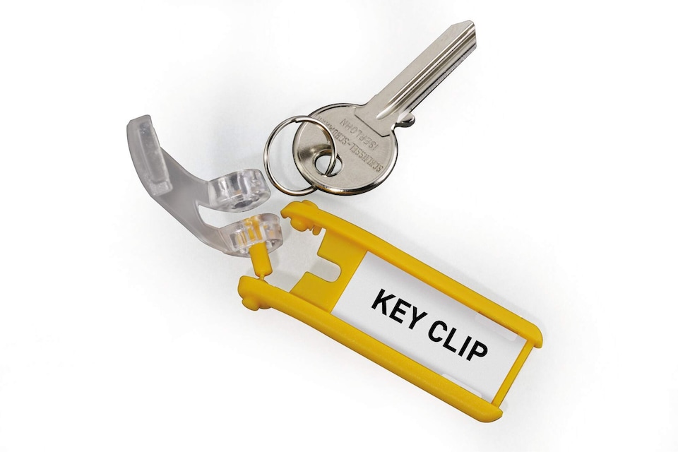 image 1 of Durable Key Clips Organisational Label Hooks | 6 Pack | Yellow | Yellow