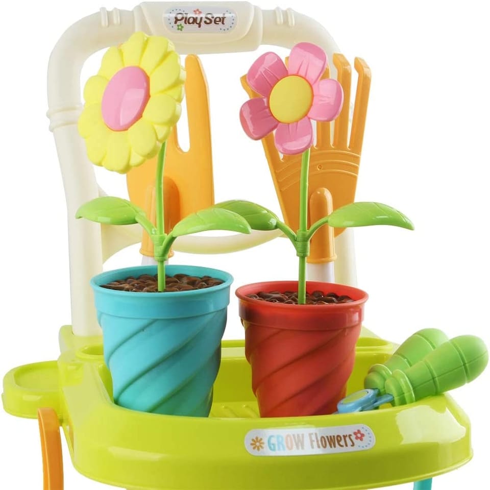 image 1 of 26 Pcs Gardening Tools and Trolley Play Set