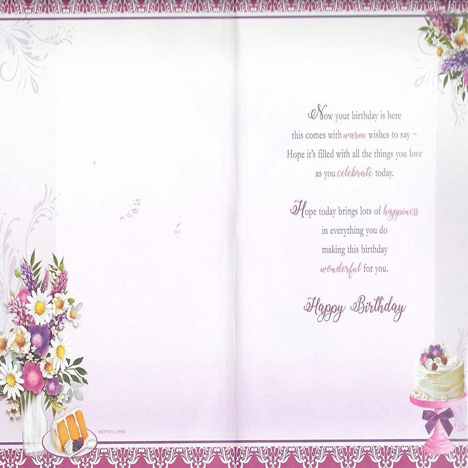 image 1 of Happy Birthday With Best Wishes Open Keepsake Treasures Greeting Card