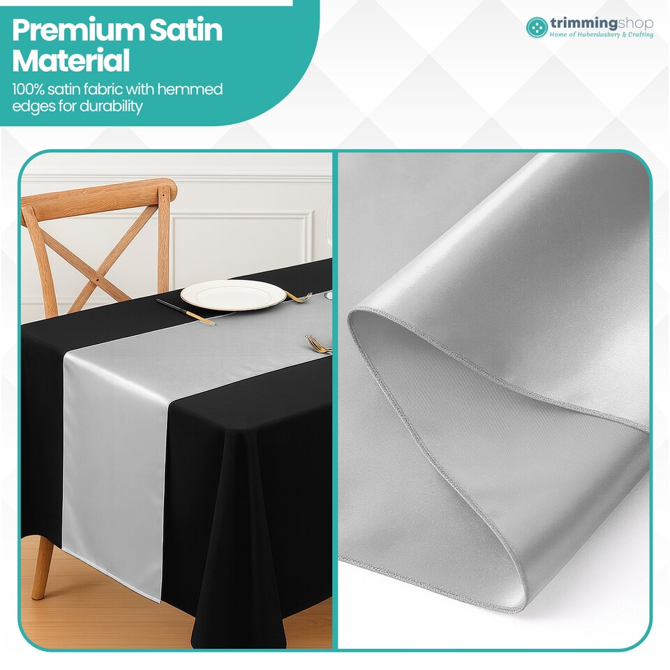 image 1 of Satin Table Runner for Dining Table - 11 x 108 Inch