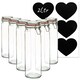 image 1 of Argon Tableware Glass Spaghetti Jars with Heart Labels - 2L - Clear - Pack of 6
