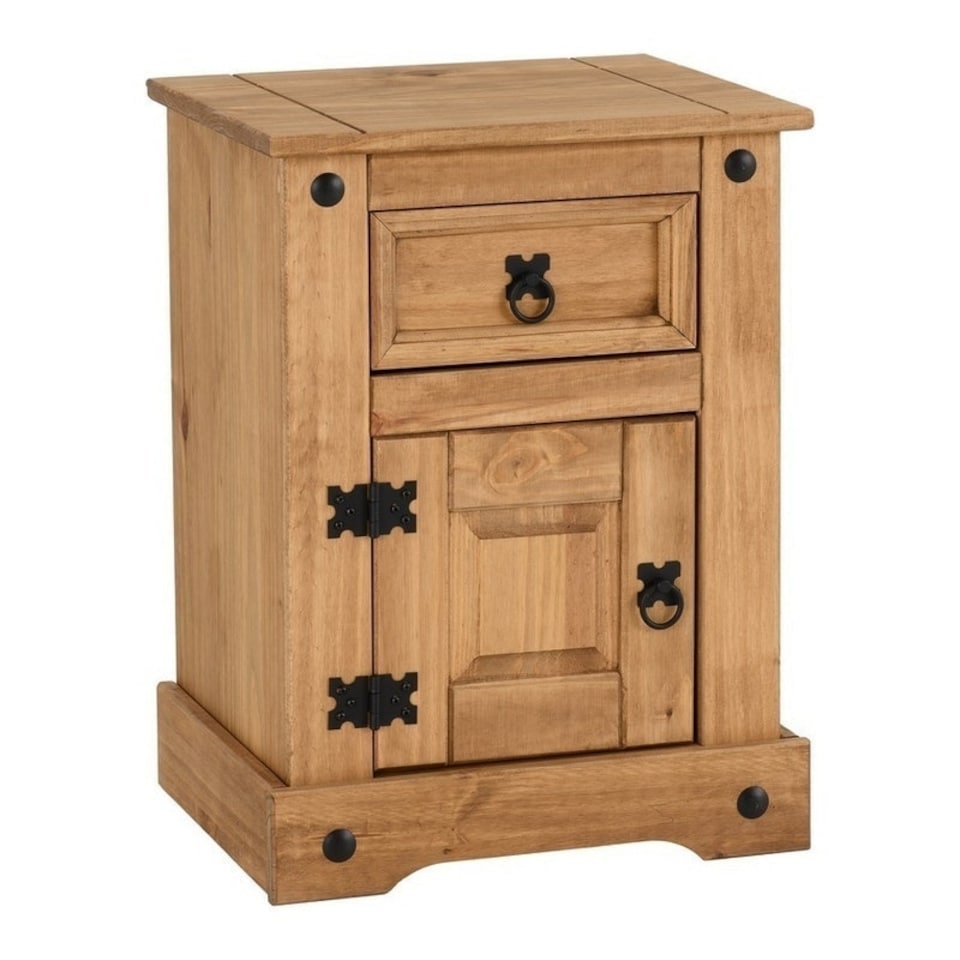image 1 of Corona Petite Bedside - L36 x W43.5 x H58.5 cm - Distressed Waxed Pine