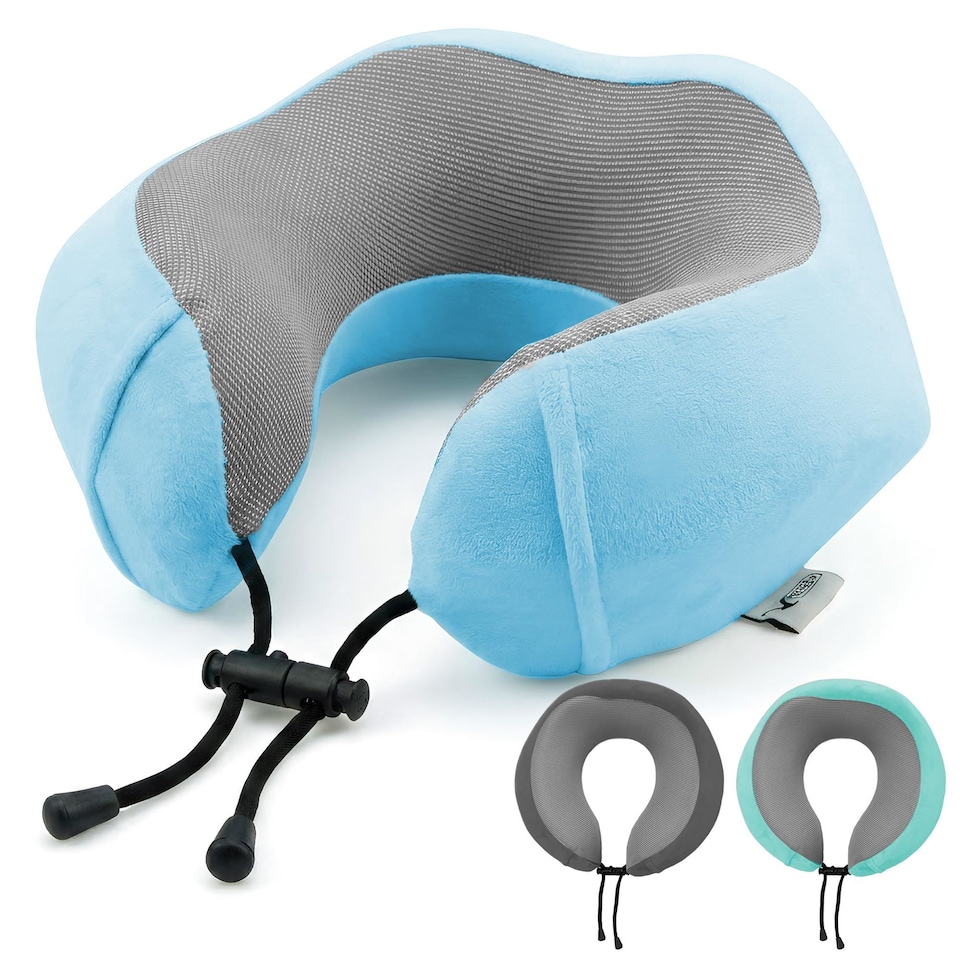 image 1 of Lugg Memory Foam Travel Neck Pillow with Adjustable Buckle and Washable Cover