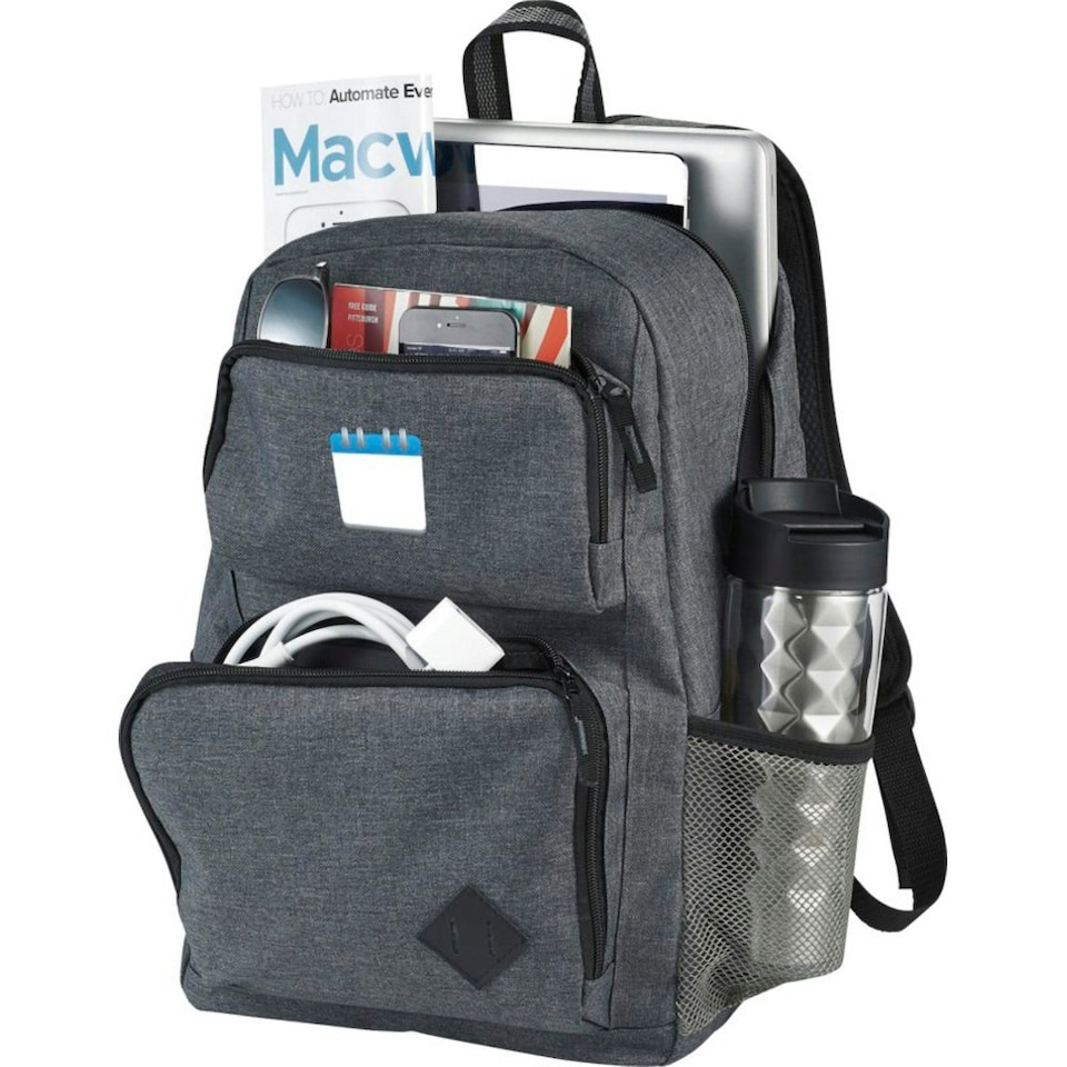 image 1 of Avenue Graphite Deluxe 15.6in Laptop Backpack - Heather Grey - 29 x 16.5 x 45cm
