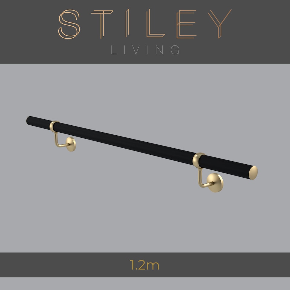 image 1 of Stiley Living Wall Mounted Handrail Kit, Banister System with Brackets and Fixings