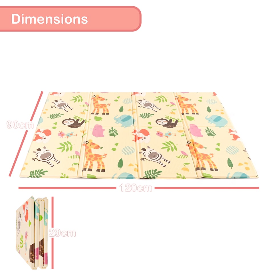image 1 of Wildlife Baby Play Mat Foldable and Waterproof