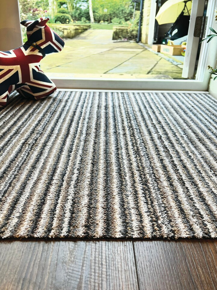 image 1 of My Mat Plain Portland Stone Stripe 80x95