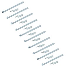 HD Long Tailgate Straight Hinge 460mm x 40mm + 12.5mm Bolt on Gudgeon Pin 10pk Silver