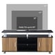 image 3 of HOMCOM TV Cabinet Stand Entertainment Center Media Console Storage Black, Walnut