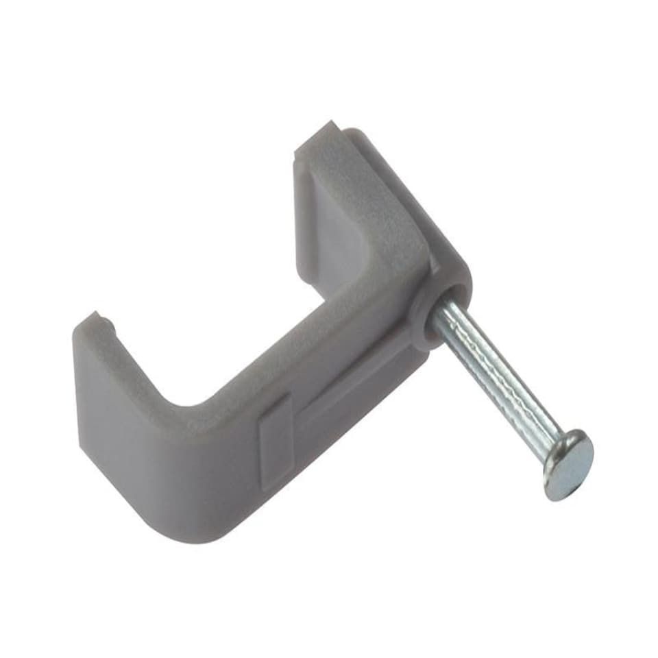 Forgefix Cable Clip Flat Grey 6.00Mm Box 100