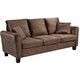 image 1 of Plush Velvet 3 Seat Sofa in Brown