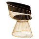image 3 of Interiors by Premier Black Velvet and Gold Finish Chair, Easy to Clean Small Velvet Chair, Large Black Steel Frame Armchair
