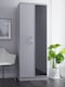 image 2 of Cornwall Tall Double Mirrored Wardrobe in Grey Matt (Ready Assembled) | Grey | Grey Matt
