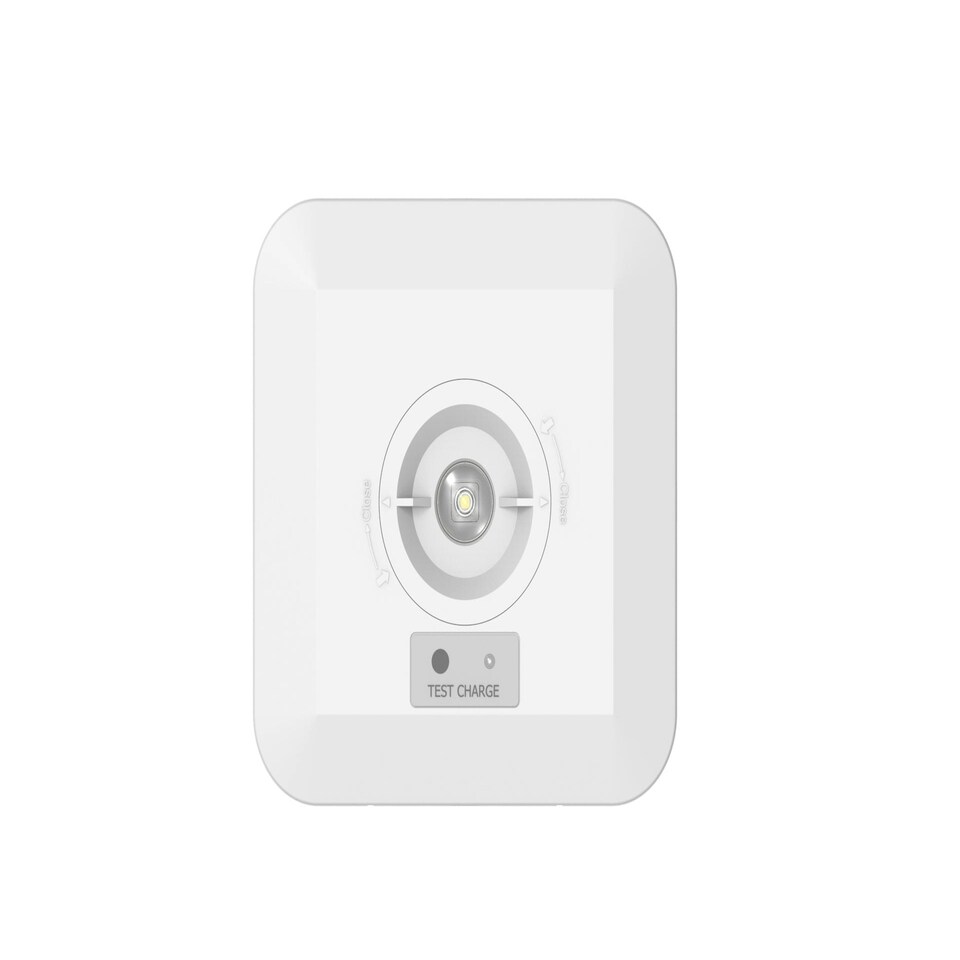 image 1 of CGC Surface Mount Square White IP65 Emergency Downlight with Changeable Corridor and Open Area Lens White