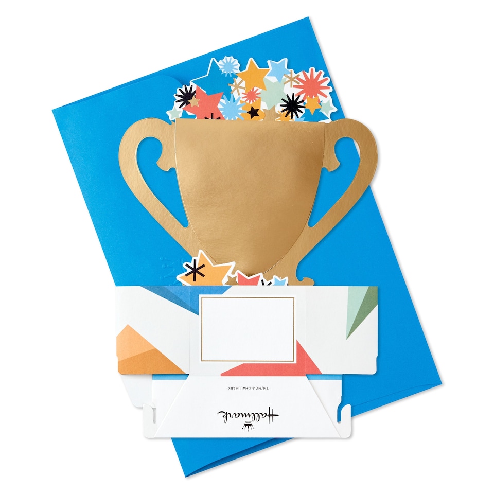 image 1 of Hallmark Father's Day Card For Dad - 3D Pop-Up 'Best Dad' Trophy