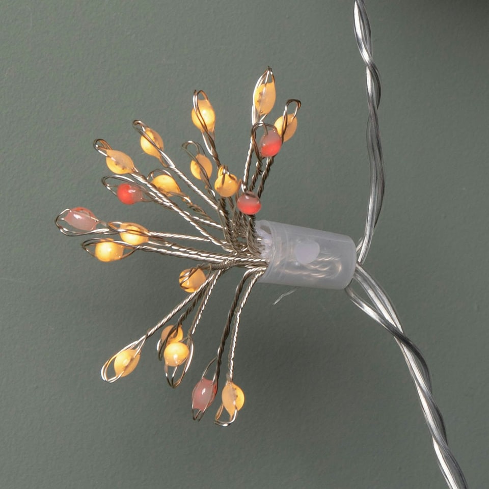 image 1 of 9.5m 400 LED MicroBrights Starburst Christmas Lights with Timer in Red & Vintage Gold