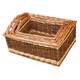 image 2 of Set of 3 Two Tone Deep Galleon Wicker Trays | Brown | Brown | One Size