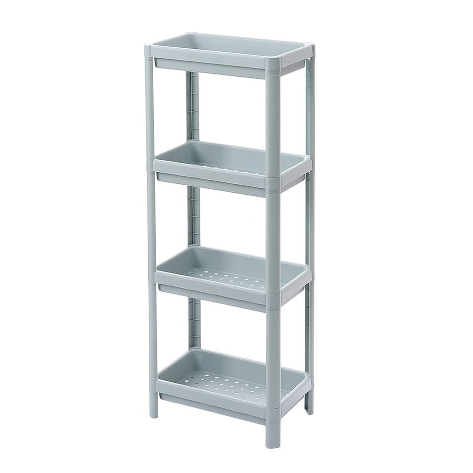 image 1 of Living and Home 4 Layers Freestanding Plastic Corner Storage Rack for Bathroom Kitchen
