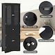 image 7 of COSTWAY 160cm Bathroom Storage Cabinet Freestanding Black Black