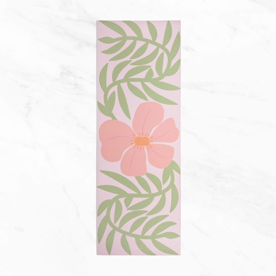 image 1 of Myga Blossom Print Yoga Mat | Pink