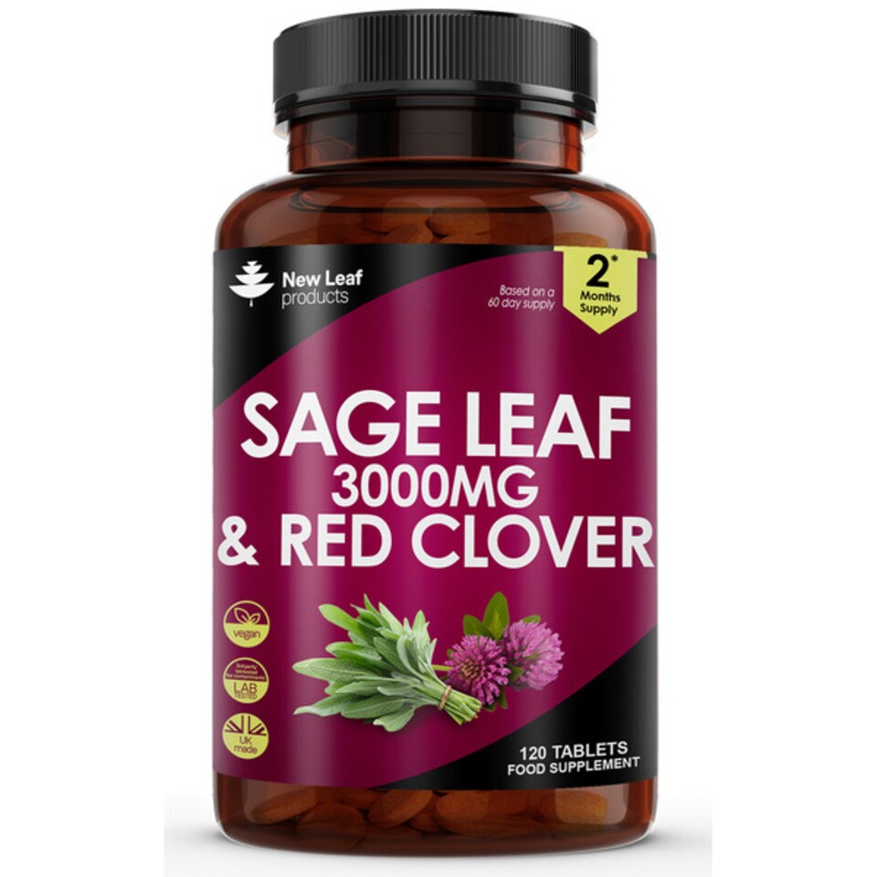 Sage Leaf & Red Clover Tablets 3000mg Vegan Tablets