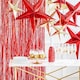 image 2 of Red Star Mirrored Paper Hanging Decoration 30cm