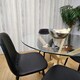 image 9 of Forest Round Glass Table + 4 Black gem Black