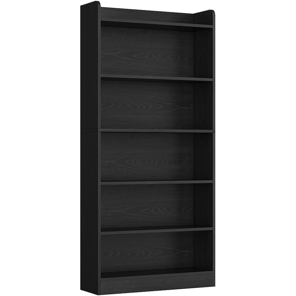 image 1 of Yaheetech 6-Layer Open Bookshelf with Top Open Compartment-Black