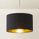 image 4 of ValueLights Reni Black Fabric Gold Inner Lamp Shade | Black