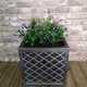 image 4 of Large Lazio Square Grey Pewter Garden Planter 39cm H x 39cm  W | Grey | Grey