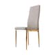 image 1 of Furniturebox 6x Milan Cappuccino Beige Gold Hatched Faux Leather Dining Chairs