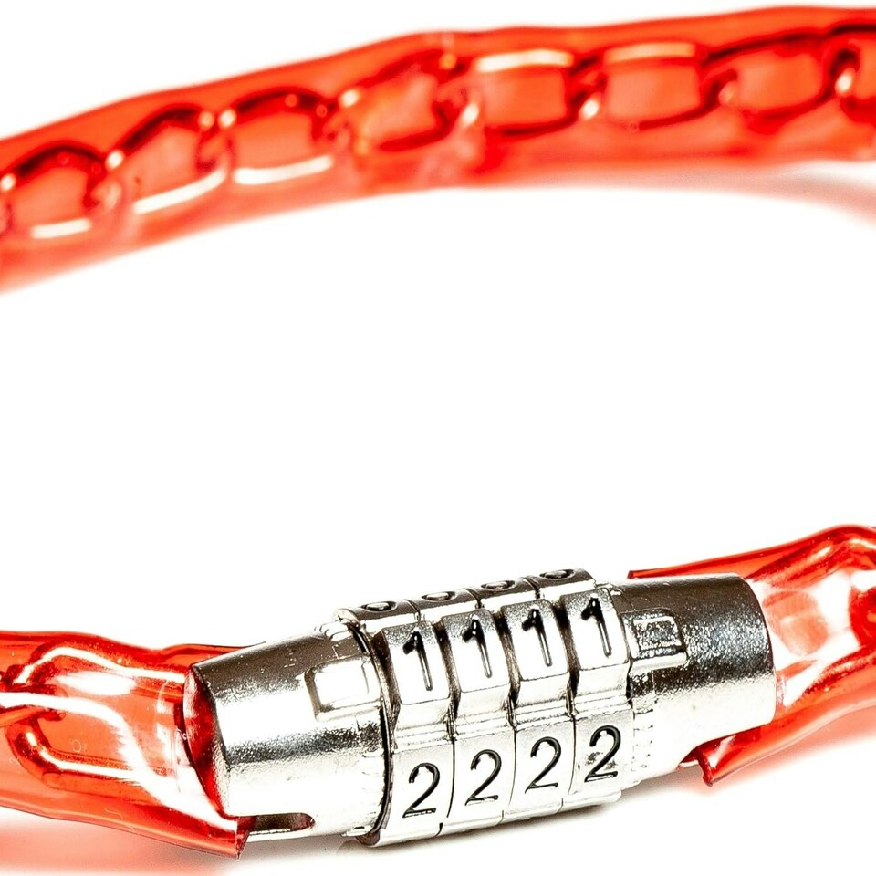 image 1 of AWE Red Bike/Multi Purpose Combination Chain Bike Lock Red