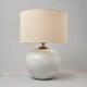 image 2 of BHS Misha Large Ceramic Crackle Base Table Lamp, White
