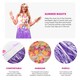 image 2 of Pack of 3 80cm Hawaiian Long Purple Hula Skirt & Lei Purple | One Size