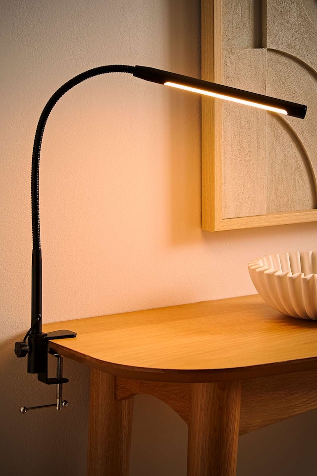image 1 of ValueLights Daylight Dimmable Matte Black Table Lamp and Integrated Bulb | Black