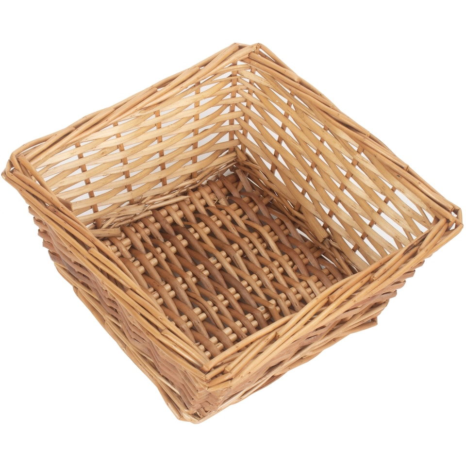 image 1 of Light Steamed Square Split Willow Wicker Tray | Brown | Brown | One Size
