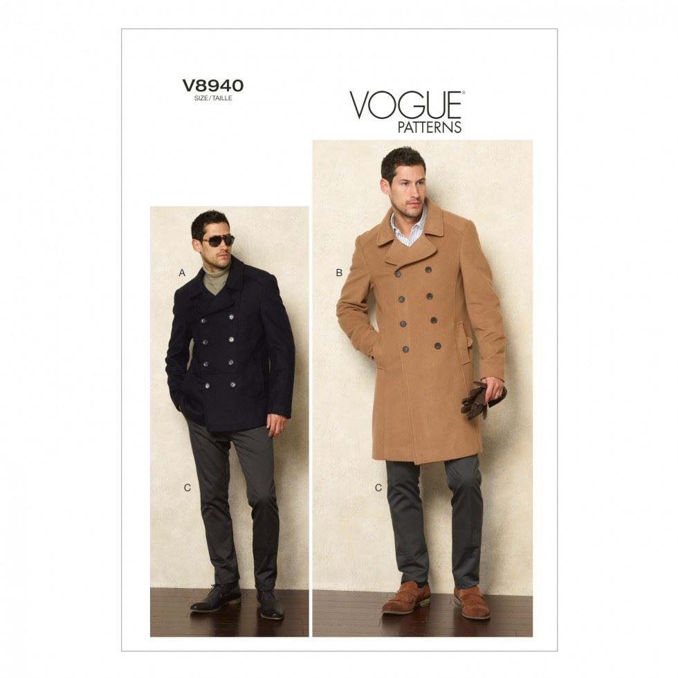 Vogue 8940 Paper Sewing Pattern â Menâs Coats, Jackets & Trousers, Sizes 34â36â38â40, Advanced