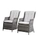 image 1 of Direct Wicker 2-Piece Garden Detachable Aluminium Rattan Chairs, Grey | Grey