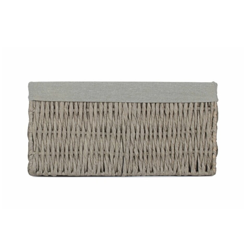 image 1 of Extra Large Grey Paper Rope Storage Basket with Grey Cotton Lining | Grey | Grey | XL