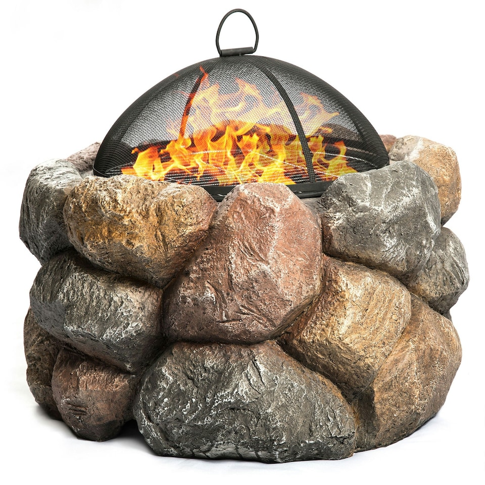 image 1 of Centurion Supports Fireology SEYCHELLES Grand Garden and Patio Heater Fire Pit Brazier and Barbecue with Eco-Stone Finish
