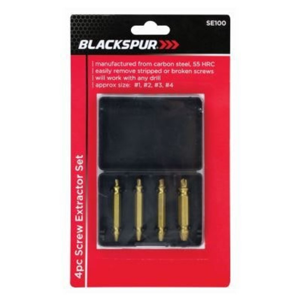 Blackspur 4pc Screw Extractor Set - Brass