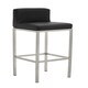 image 1 of Interiors by Premier Black PU and Chrome Finish Bar Chair, Glam Touch Indoor Metal Bar Stool, Footrest Bar Chair